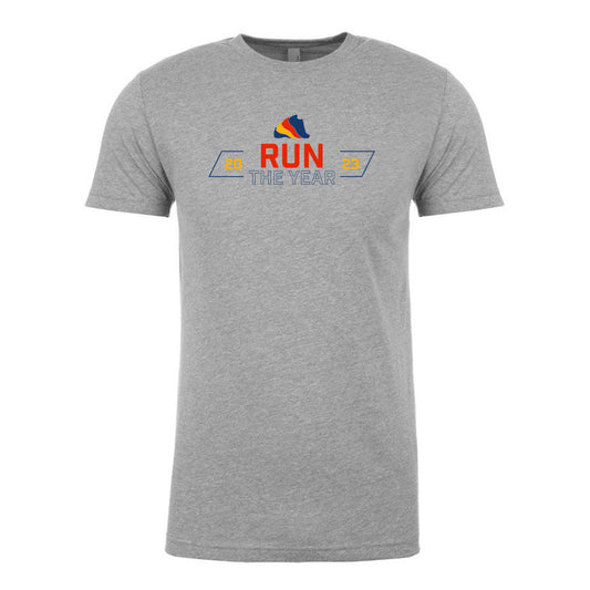 This casual tee celebrate the goal you have all year long. The Run The Year® 2023 lifestyle shirt is comfortable, lightweight, and reminds you for your 2023 fitness goals. Run, Walk, Bike, Move to get 2023 miles in 2023