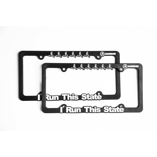 I Run This State License Plate Frame Virtual Fitness Challenge Accessories | Run The Edge